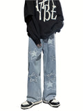 Riolio [Y2K Printed Vintage Baggy Jeans] Vintage Men's Korean Denim Pants Y2K Cltohes Streetwear Printed Patchwork Male Baggy Jeans Straight Trousers