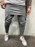 picture day outfit New Men's Slim-Fit Personality Casual Two-Layer Sports Trousers Men