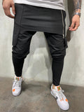 picture day outfit New Men's Slim-Fit Personality Casual Two-Layer Sports Trousers Men