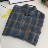 90s fashion men Shirt Men's Hong Kong Style Casual Long-Sleeved Plaid Shirt Trendy Spring and Autumn New