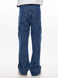 Riolio Men'S Workwear Jeans Hip-hop Street Dance Party Denim Jogging Pants Street Wide Leg Workwear Pants Straight Tube Loose Slimming Trend Retro Casual Denim Pants