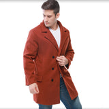 men’s fashion Winter New Double-Breasted Mid-Length Men's Lapel Woolen Trench Coat