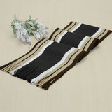 Riolio Men Autumn/Winter Casual Wrap Vertical Stripe Muffler Color Contrast Long Knit Scarf