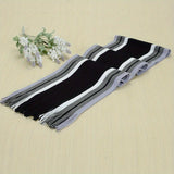 Riolio Men Autumn/Winter Casual Wrap Vertical Stripe Muffler Color Contrast Long Knit Scarf