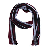 Riolio Men Autumn/Winter Casual Wrap Vertical Stripe Muffler Color Contrast Long Knit Scarf