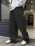 Riolio [100% Polyester Breathable Pants] Men'S Casual Corduroy Pants, Solid Color Fashionable Comfortable Breathable Waistband Straight-Leg Trousers, Streetwear Outdoor Activity Essential, 100% Polyester Non-Stretch Fabric, A