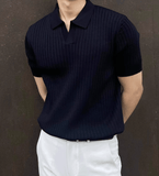 Riolio - VERTICAL KNIT POLO SHORT SLEEVE - chill guy 90s fashion mens fashion