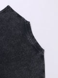 Riolio Single-sided Printing, 100% Retro Washed Pure Cotton Round Neck Vest, Men'S Sleeveless Vest Retro Washed For All Seasons - Must-have Gift - High-quality Material 230g