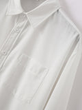 Riolio Men's long-sleeved shirt, casual style in plain color, buttoned collar with pockets and openwork design, very suitable for daily leisure, spring and summer