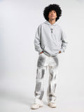 Riolio [New Loose Fitting Straight Jeans] Men's Denim New Street Trend Loose Fitting Straight Leg Wide Leg Jeans, Men's American Street Dance Skateboard Design, Casual Pants