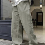Riolio [100% Polyester Breathable Pants] Men'S Casual Corduroy Pants, Solid Color Fashionable Comfortable Breathable Waistband Straight-Leg Trousers, Streetwear Outdoor Activity Essential, 100% Polyester Non-Stretch Fabric, A