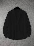 Riolio Men's long-sleeved shirt, casual style in plain color, buttoned collar with pockets and openwork design, very suitable for daily leisure, spring and summer