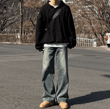 Riolio - DENIM WIDE STRAIGHT JEANS - chill guy 90s fashion mens fashion