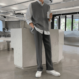 Riolio - DRAPE STRAIGHT WIDE PANTS - chill guy 90s fashion mens fashion