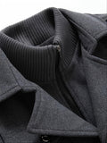 Riolio Men'S Business Woolen Coat Fashion Double Collar Mid-length Woolen Jacket For Autumn/ Winter