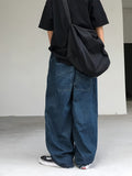 Riolio [Lightweight] Men's Loose Fit Baggy Jeans - Wide Leg Hip Hop Streetwear Denim Pants, Stretchy & Comfortable, Casual Grunge Style for All Seasons, Solid Color with Zipper Closure