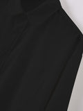 Riolio Men's long-sleeved shirt, casual style in plain color, buttoned collar with pockets and openwork design, very suitable for daily leisure, spring and summer