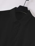 Riolio Men's long-sleeved shirt, casual style in plain color, buttoned collar with pockets and openwork design, very suitable for daily leisure, spring and summer