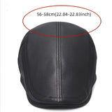 Riolio 1 Pack Men's PU Material Leather Cap Faux Leather Forward Cap