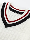 Riolio [Autumn Warm V-neck Sweater Pullover] V-neck Bachelor'S Pie Men'S Sweater Pullover Autumn Spring Sweater Winter Warm Knit Sweater Casual England Style College Style