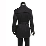 men in black costume New Trench Coat Slim Fit plus Size British Men's Spring and Autumn Business Casual Trench Coat Mid-Length Korean Fashion plus Size