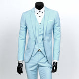 semi formal men outfit Suit Suit Men's Autumn Slim Fit Three-Piece Suit Bridegroom Wedding Dress Wedding Bridesmaid Suit Men's Business Wear Formal Wear