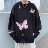 Riolio - Butterfly Distressed Knitted Sweater - chill guy 90s fashion mens fashion