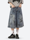 Riolio - Grunge Wide Leg Denim Shorts - chill guy 90s fashion mens fashion