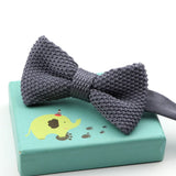 Riolio  Fashion Single Deck Children Solid Color Bowknot Lovely Knit Bowtie Adjustable  Neckwear Designer Knitting Kid Butterfly Bow Tie