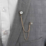 Riolio  New Men Women Shirt Collar Tassel Chain Lapel Pin Brooch Dragon Eagle Deer Head Wings Badge Retro Unisex Jewelry Accessories