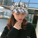 Riolio New Autumn Winter Hats for Women Solid Plain Octagonal Newsboy Caps Men Ladies Casual Wool Hat Winter Beret Women Painter Cap
