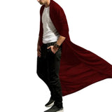 Riolio Autumn Men's Cardigan Long Sleeve And Ankle Men's Cardigan Simple Solid Color Front Cardigan Coat Men's Medium Long Coat