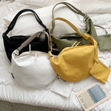 Riolio  female large capacity bag Korean version of foreign canvas shoulder bag fashion casual slung chest bag jiaozi bag