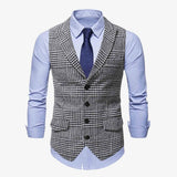 Riolio  Mens Suit Vest Fashion Slim Fit Thin Plaid Men Waistcoat Tops Business Vest Waistcoat Man England Style Male Casual Suits Vests