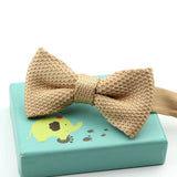 Riolio  Fashion Single Deck Children Solid Color Bowknot Lovely Knit Bowtie Adjustable  Neckwear Designer Knitting Kid Butterfly Bow Tie