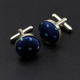 Riolio  Mens Round Braided Jewelry Fashion Shirt Cufflinks For Business Wedding Party Suit Stripe Dot Cuff Link Men Accessories Gift