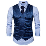 Riolio Men's Red Paisley Double Breasted Dress Vest New Slim Fit Formal Business Sleeveless Waistcoat Men Chaleco Hombre 2XL