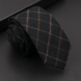 Riolio  Mens Classic Cotton Ties High Quality Handmade Skinny 6CM Neck Tie Plaid Solid Color Striped Narrow Business Shirt Accessories