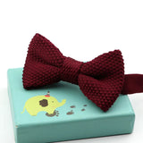 Riolio  Fashion Single Deck Children Solid Color Bowknot Lovely Knit Bowtie Adjustable  Neckwear Designer Knitting Kid Butterfly Bow Tie