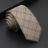 Riolio  Mens Classic Cotton Ties High Quality Handmade Skinny 6CM Neck Tie Plaid Solid Color Striped Narrow Business Shirt Accessories
