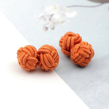 Riolio  Colorful Double Rope Ball Knot Cufflinks Novelty Solid Colors Braided Handmade Elastic Upscale Men's Classic Cuff Links For Men