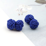 Riolio  Colorful Double Rope Ball Knot Cufflinks Novelty Solid Colors Braided Handmade Elastic Upscale Men's Classic Cuff Links For Men