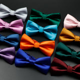 Riolio  Colorful Solid Color Parent-Child Bowtie Set Classic Polyester Butterfly Satin For Father Son Party Dinner Wedding Accessory