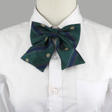 Riolio  School Uniform Bow Tie Set For Boys Girls Polyester Plaid Striped British Slim Necktie Bowtie Party Student Children Accessories