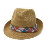 Riolio  Straw Hat Men Women Beach Sun Visor Hat Outdoor Seaside Sun Protection Sunbonnet New Fashion Summer Women Men Panama Jazz Caps