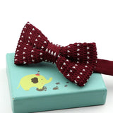 Riolio  Fashion Single Deck Children Solid Color Bowknot Lovely Knit Bowtie Adjustable  Neckwear Designer Knitting Kid Butterfly Bow Tie