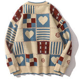 Riolio Y2k Vintage Sweater Men Hip Hop Streetwear Harajuku Retro Japanese Style Love Oversized Women Knitted Sweater Wool Pullover