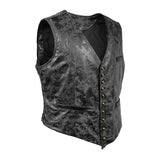 Riolio Men's Steampunk Cosplay Costume Vest Jacket New Rivet Button Faux Leather Cowboy Waist Coat Chalecos Para Hombre