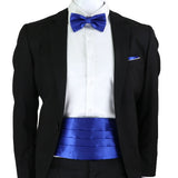 Riolio  New Fashion Mens Cummerbund Bow Tie Brooch Set Black Red Blue   Waist Seal For Formal Tuxedo Business Suit Dinner Accessories