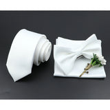 Riolio  Solid Color Tie Set For Men Sage Green Pink Flower Pin Necktie Hanky Cufflinks Brooch Set Groom Suit Wedding Shirt Accessory
